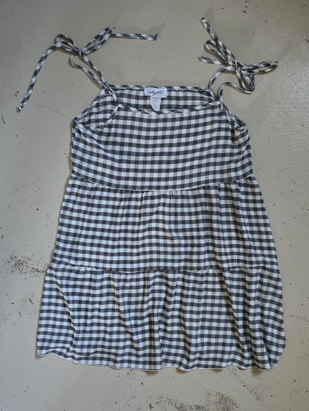 Carly Jean LA Gingham Women's Dress Black & White Size Large